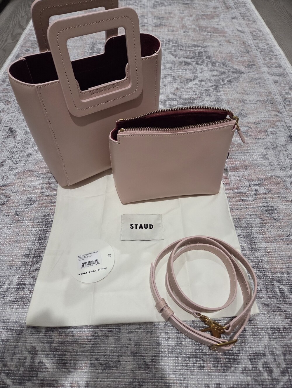 NWT STAUD Mini Shirley Leather Crossbody Bag
